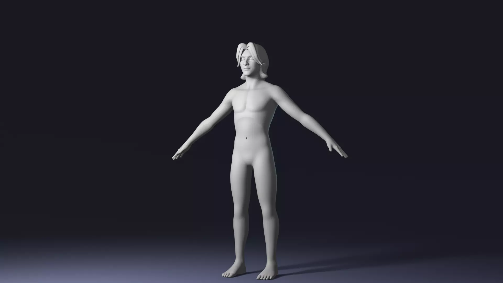 Stylized Male Body Base Mesh Rigged with IK FK Switch Low-poly 3D model_0