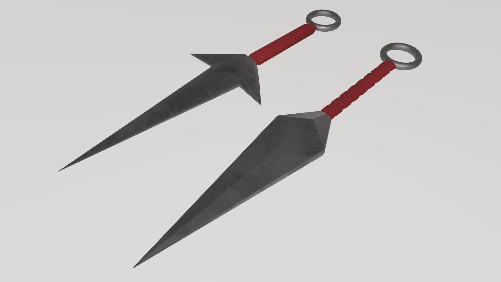 Stylized Low-Poly Ninja Shuriken Kunai Low-poly 3D model_10