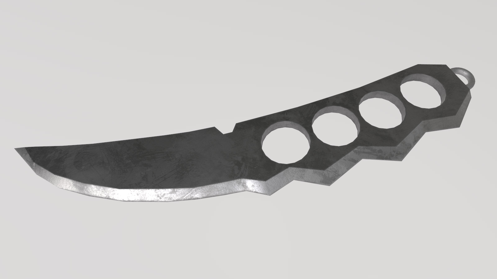 Stylized Low-Poly Ninja Shuriken Kunai Low-poly 3D model_4
