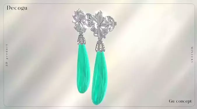 Pearl Emerald Drop Earrings