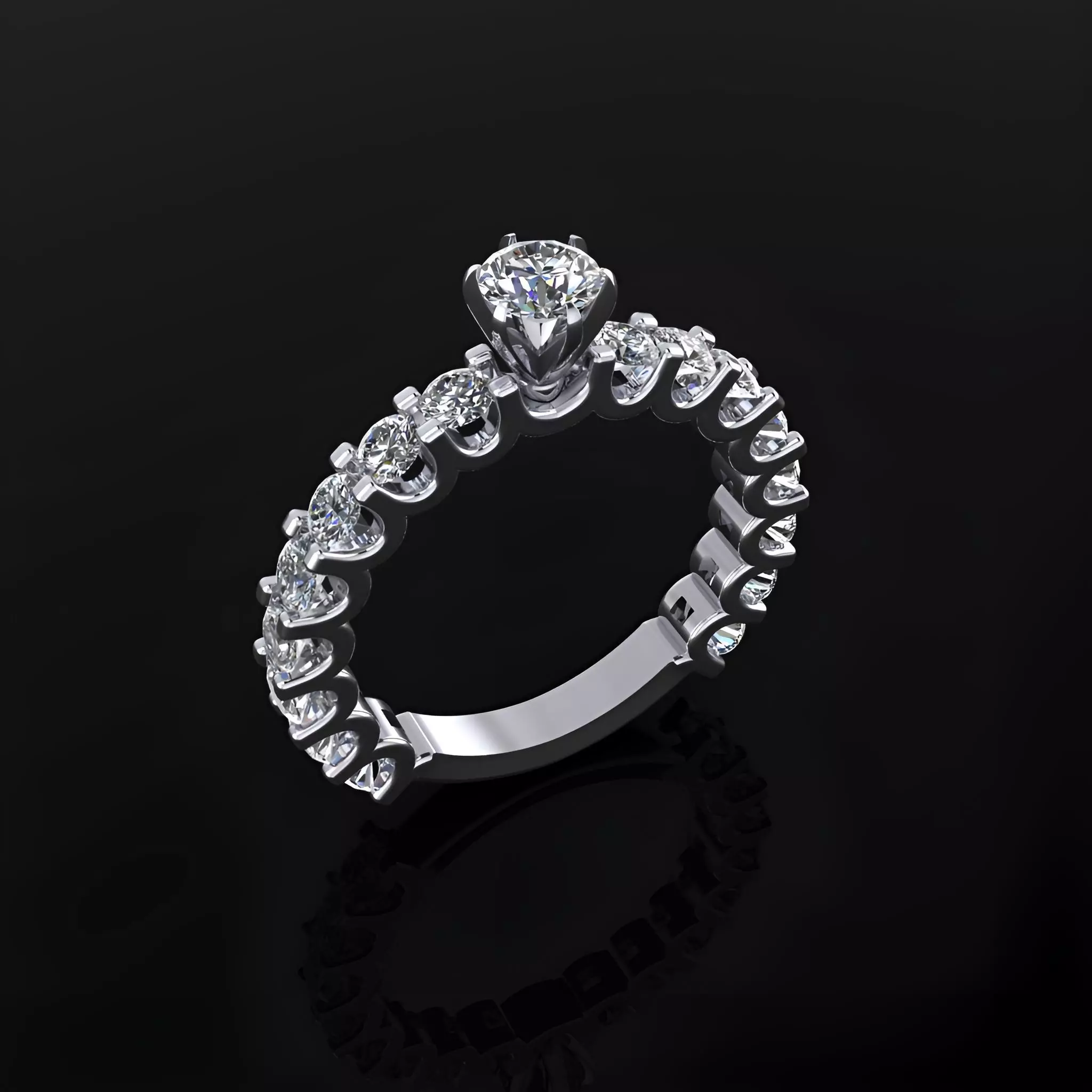 Engagement Ring 3D print model_0