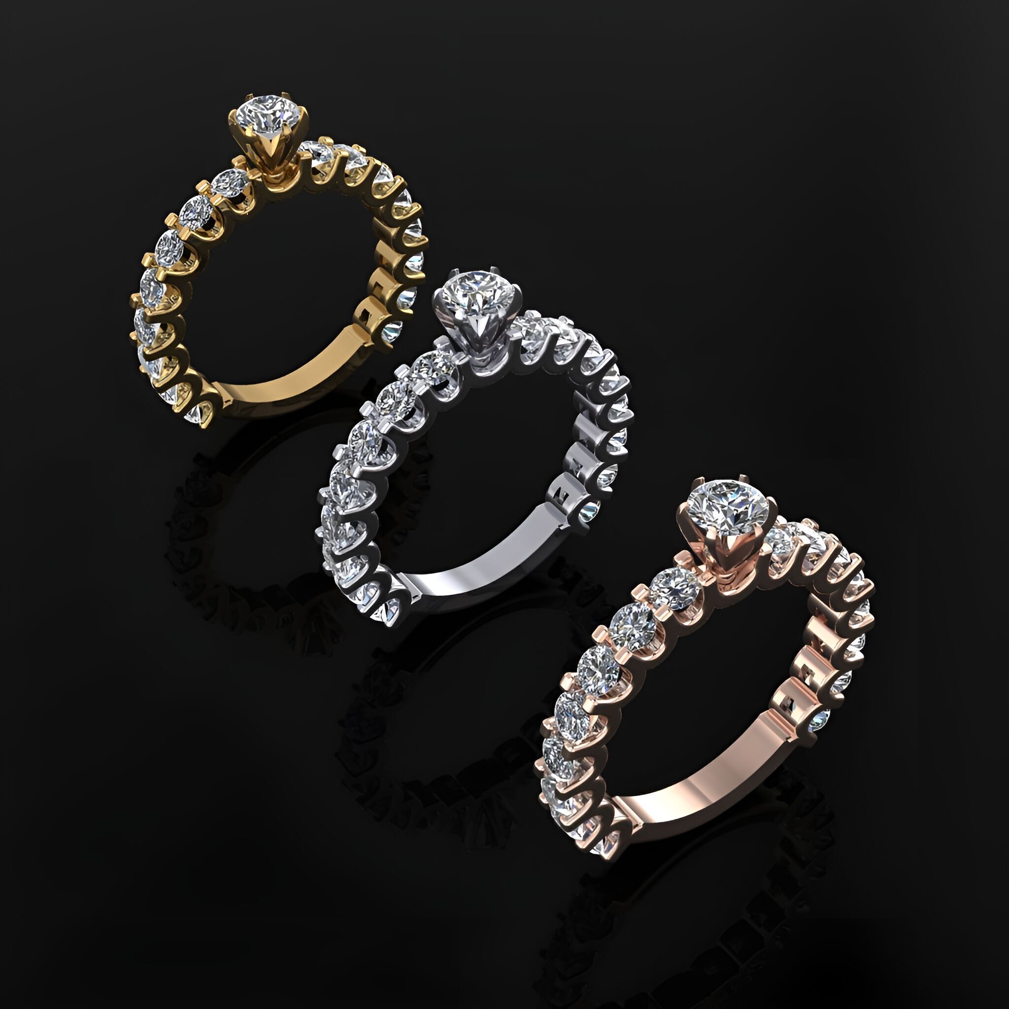 Engagement Ring 3D print model_1