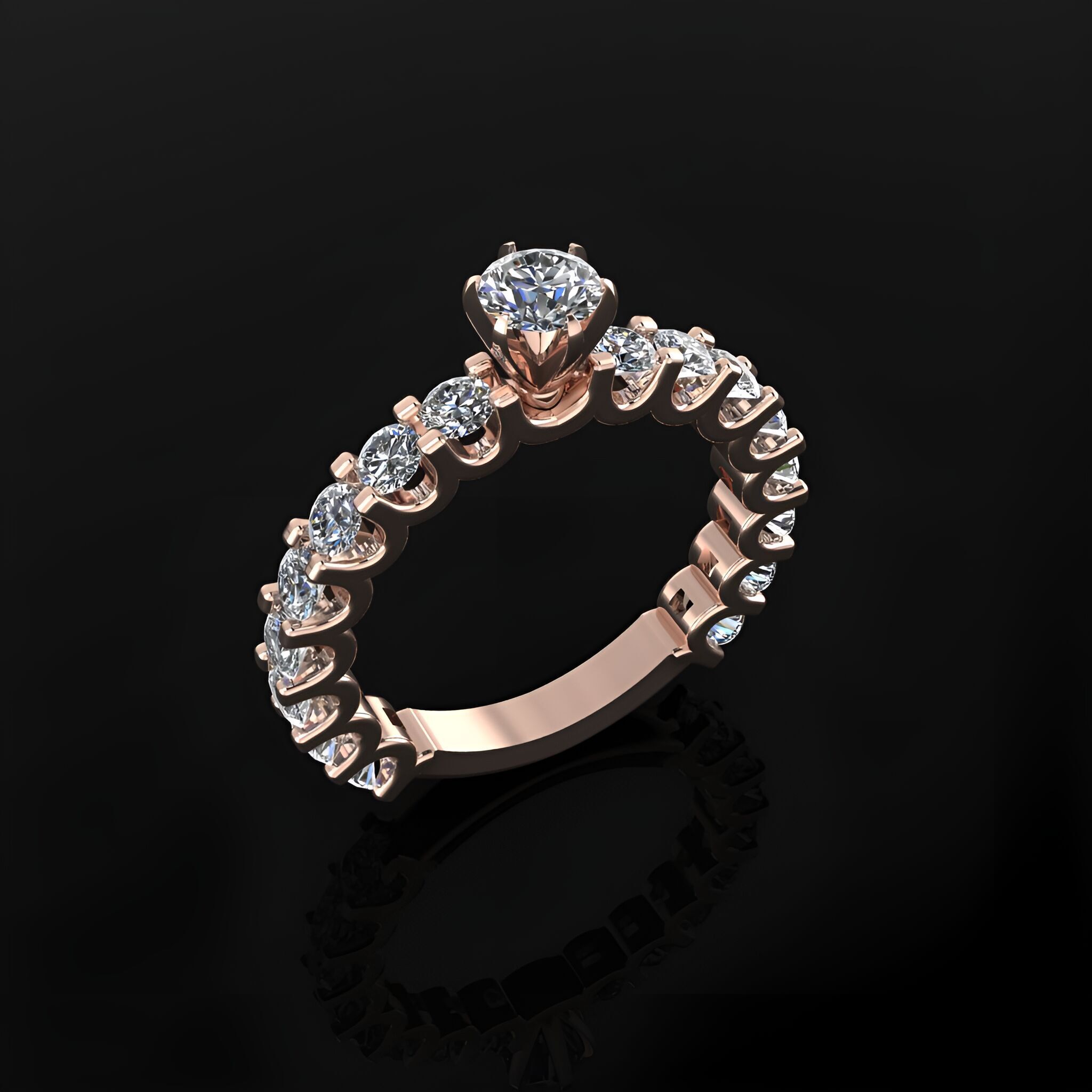 Engagement Ring 3D print model_3