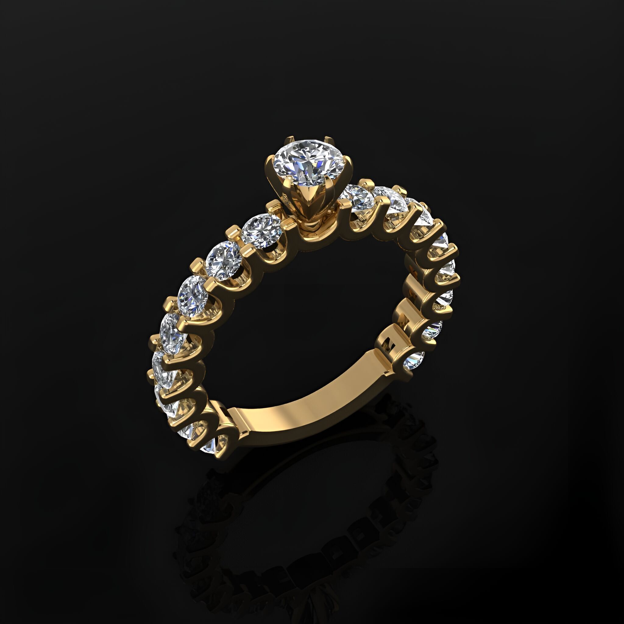Engagement Ring 3D print model_2