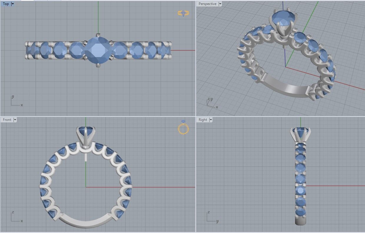 Engagement Ring 3D print model_6