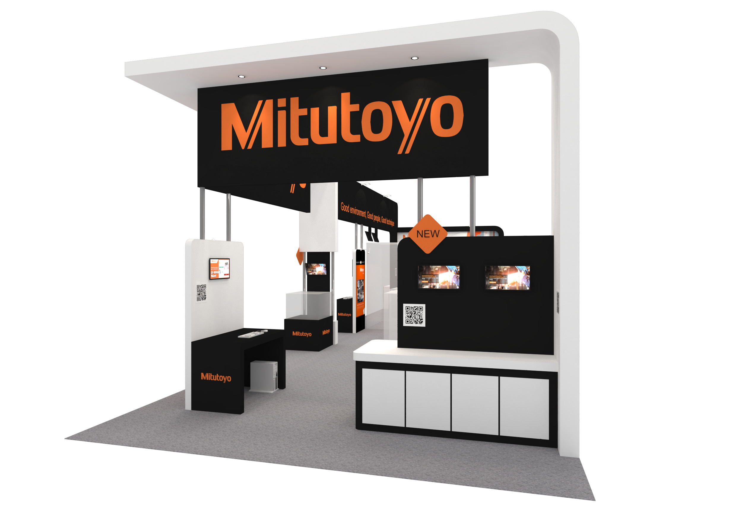 Exhibition Booth Design 6m x 18m Low-poly 3D model_1