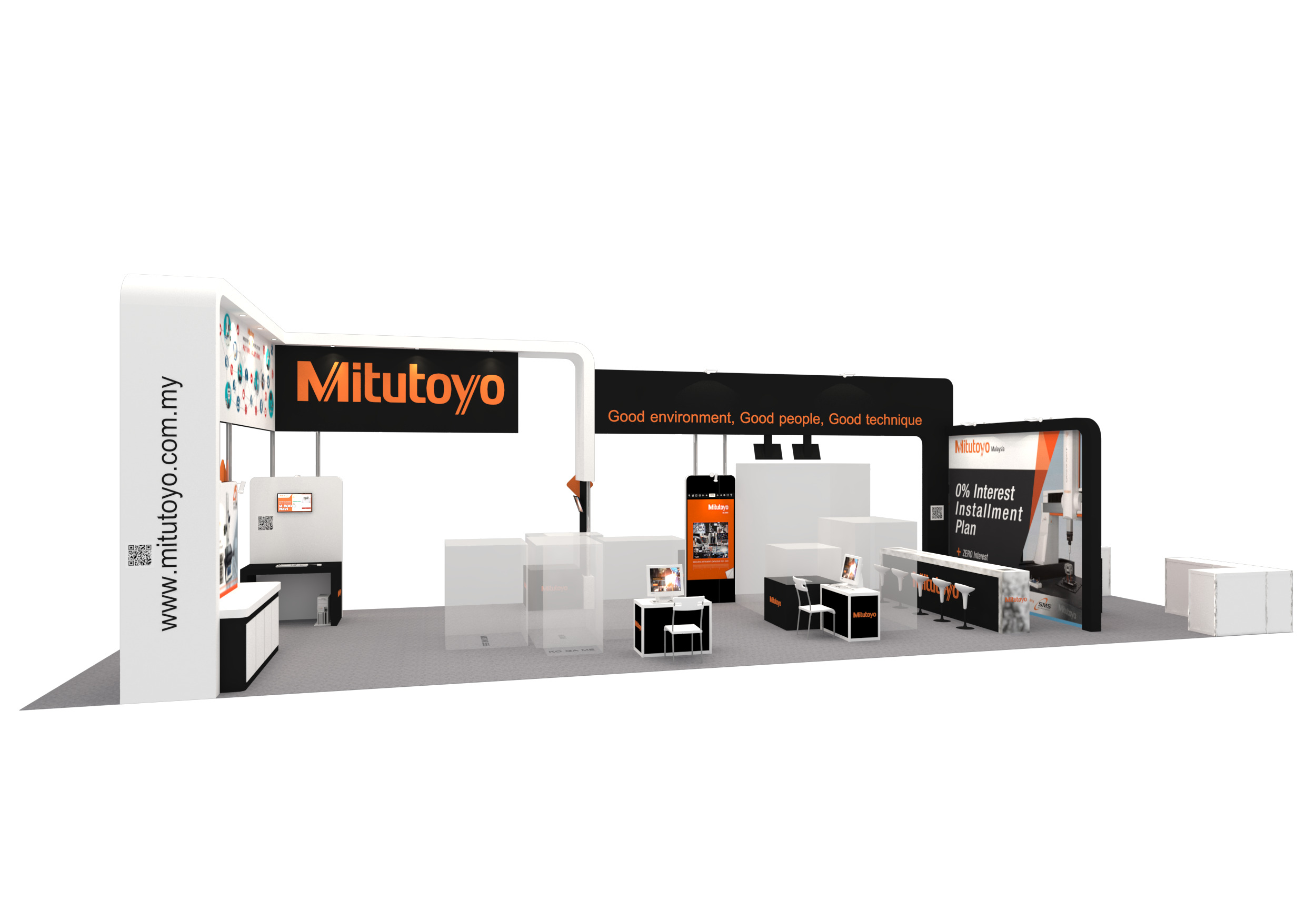 Exhibition Booth Design 6m x 18m Low-poly 3D model_3