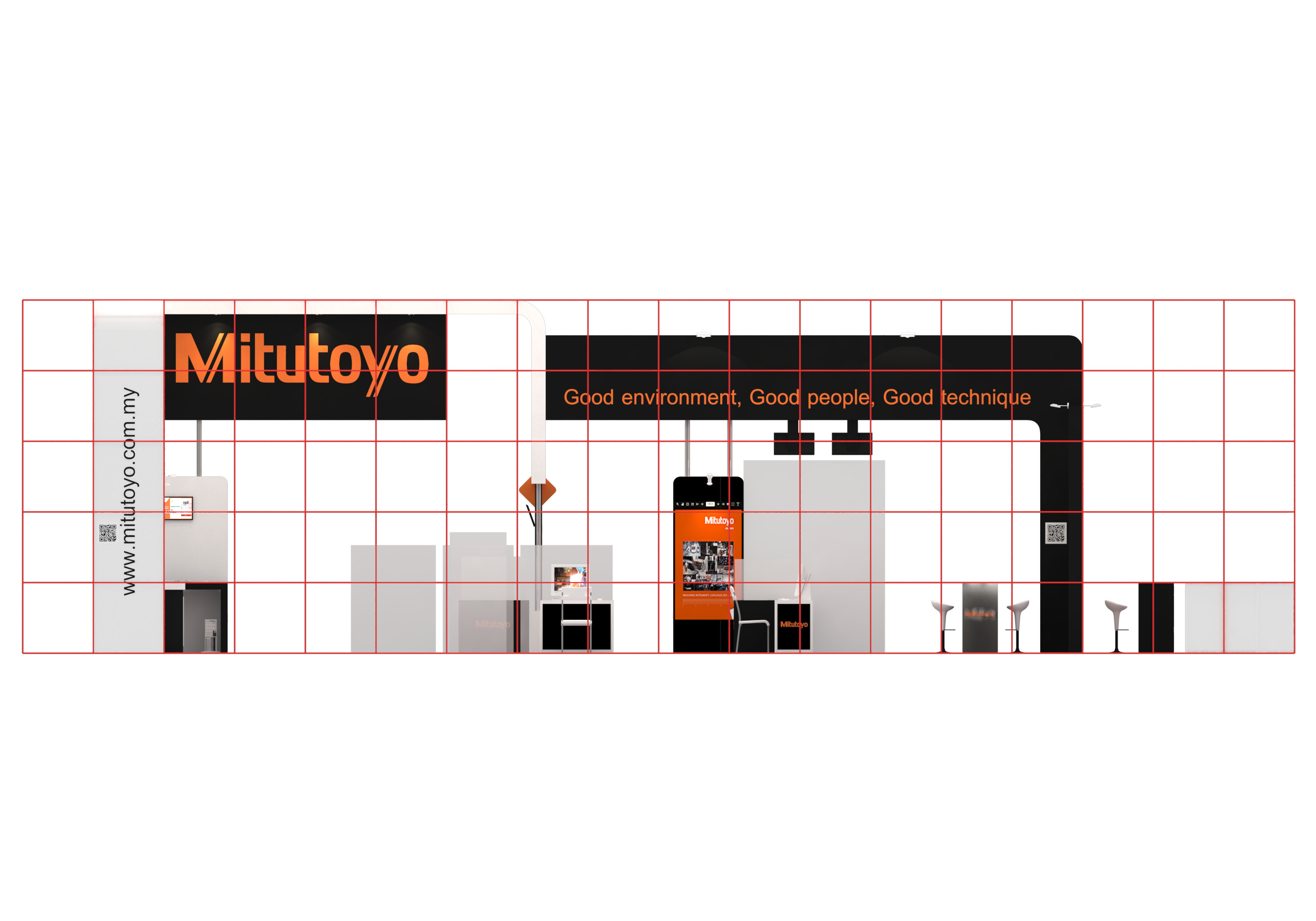 Exhibition Booth Design 6m x 18m Low-poly 3D model_12