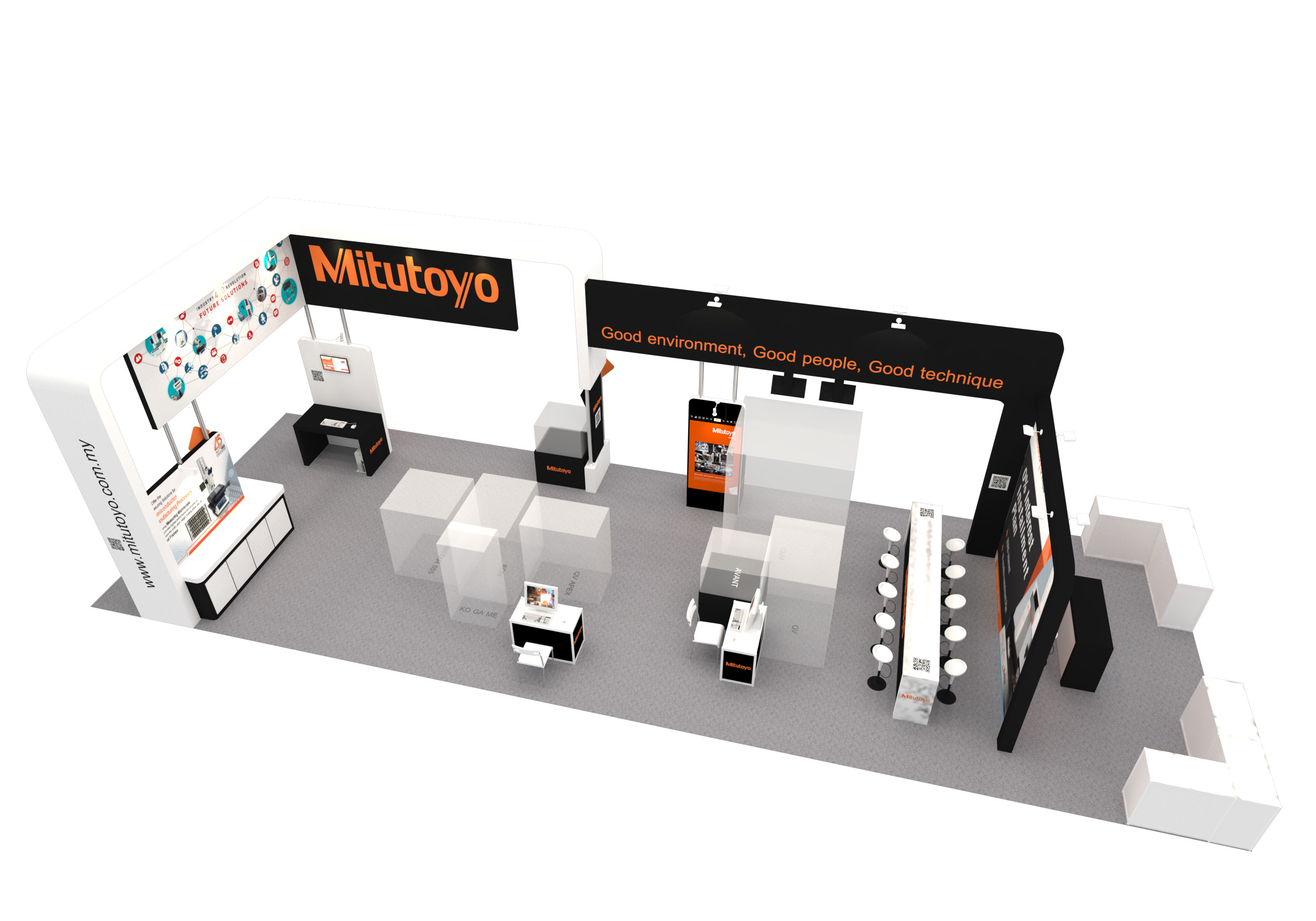 Exhibition Booth Design 6m x 18m Low-poly 3D model_7