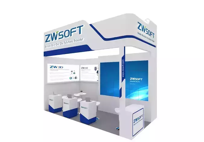 Exhibition Booth Design 3m x 6m Low-poly 3D model