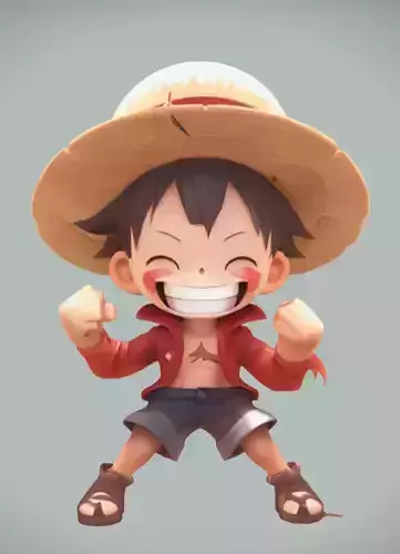 cute luffy in 3d model Texture