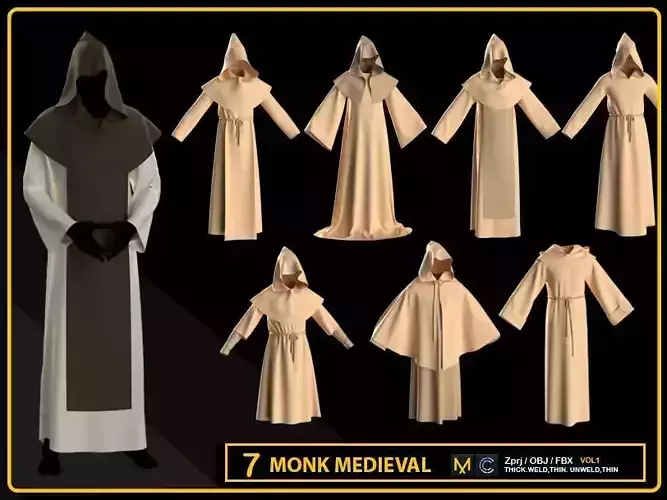 7 MONK MEDIEVAL