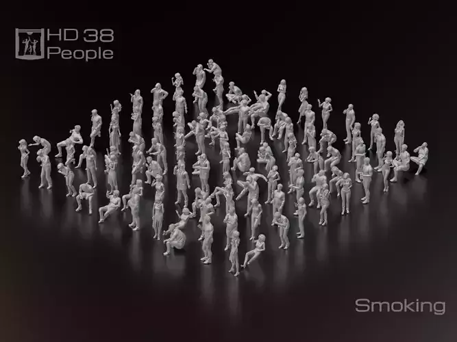 HD People 38 Smoking 3D model