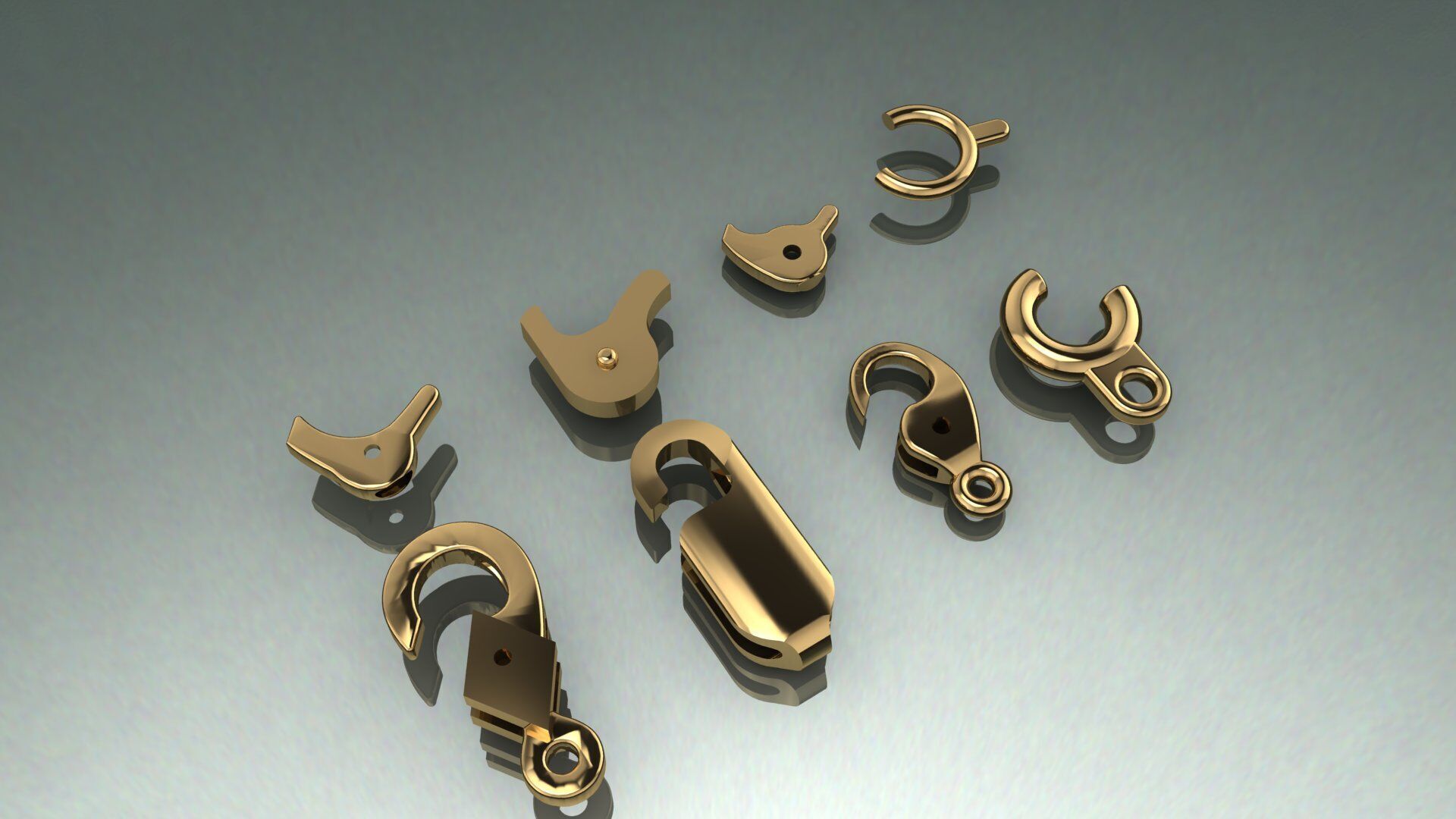 Jewelry Lock Carabiner Clasp Hook 3D print model 3D print model_2