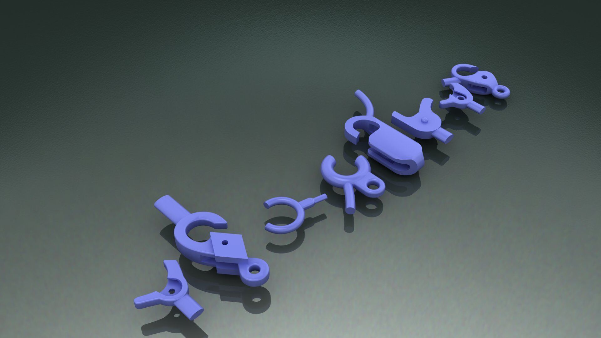 Jewelry Lock Carabiner Clasp Hook 3D print model 3D print model_10