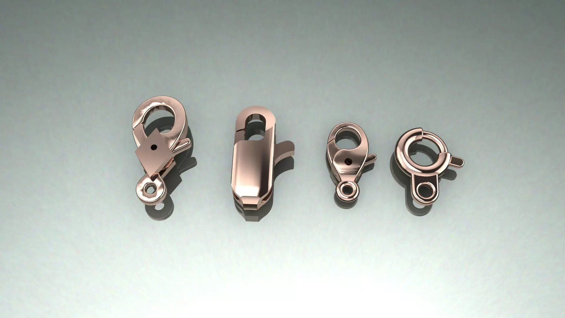 Jewelry Lock Carabiner Clasp Hook 3D print model 3D print model_0