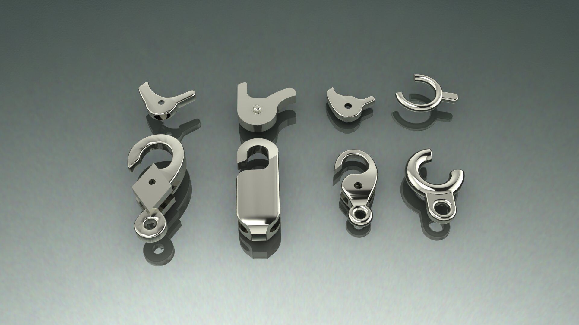 Jewelry Lock Carabiner Clasp Hook 3D print model 3D print model_6