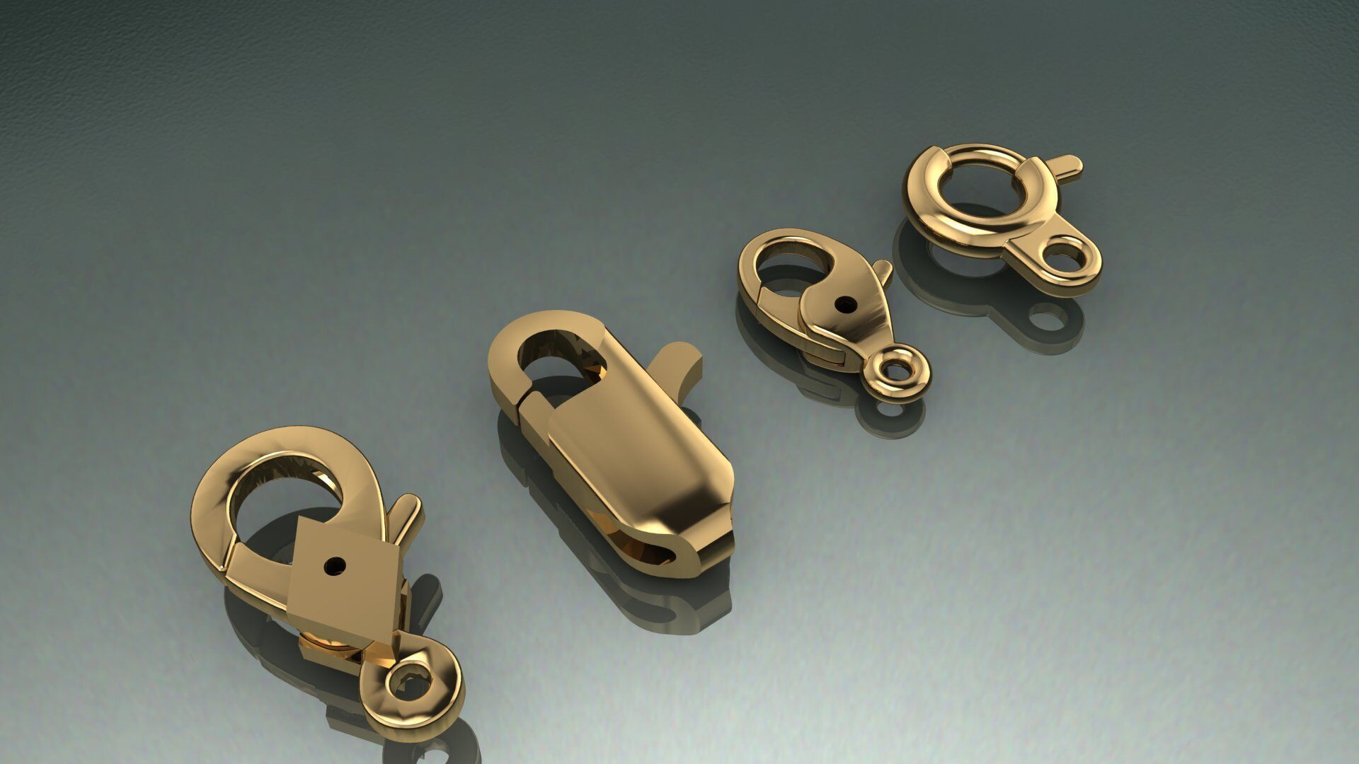 Jewelry Lock Carabiner Clasp Hook 3D print model 3D print model_12