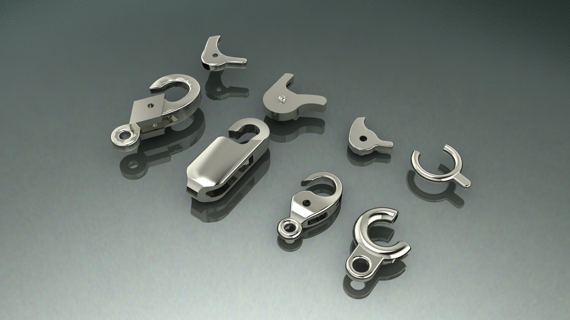 Jewelry Lock Carabiner Clasp Hook 3D print model 3D print model_4