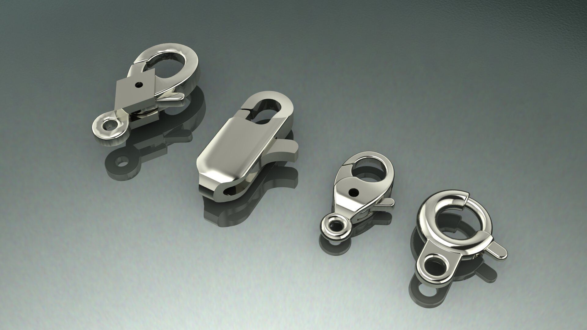 Jewelry Lock Carabiner Clasp Hook 3D print model 3D print model_14