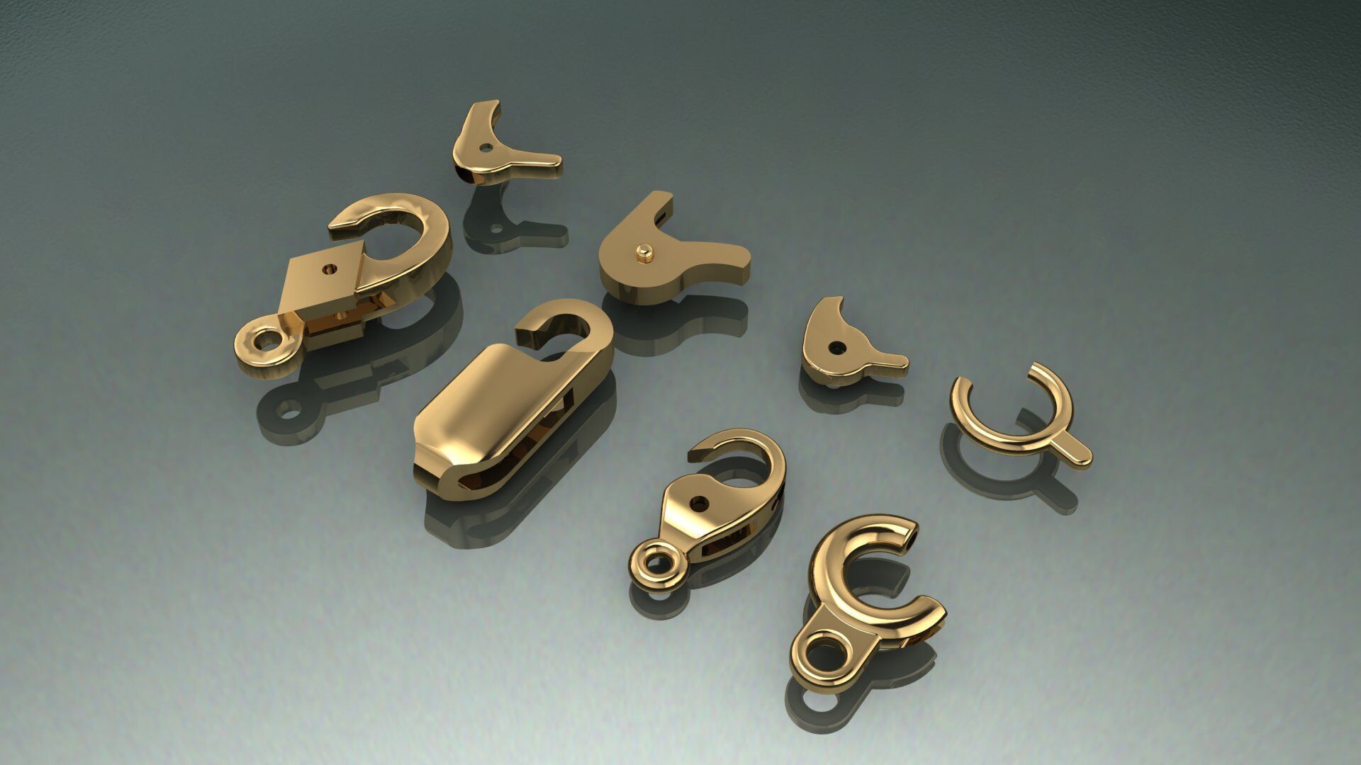 Jewelry Lock Carabiner Clasp Hook 3D print model 3D print model_9