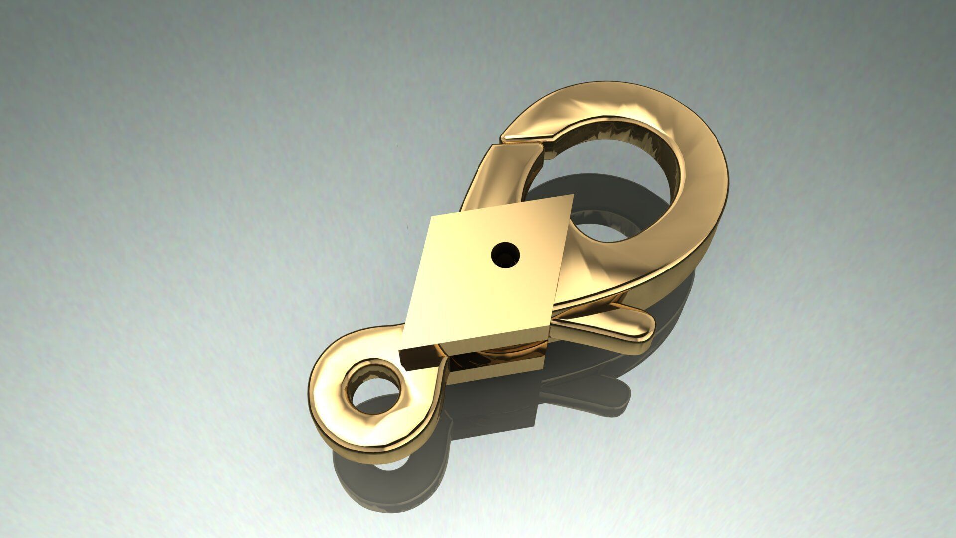 Jewelry Lock Carabiner Clasp Hook 3D print model 3D print model_1