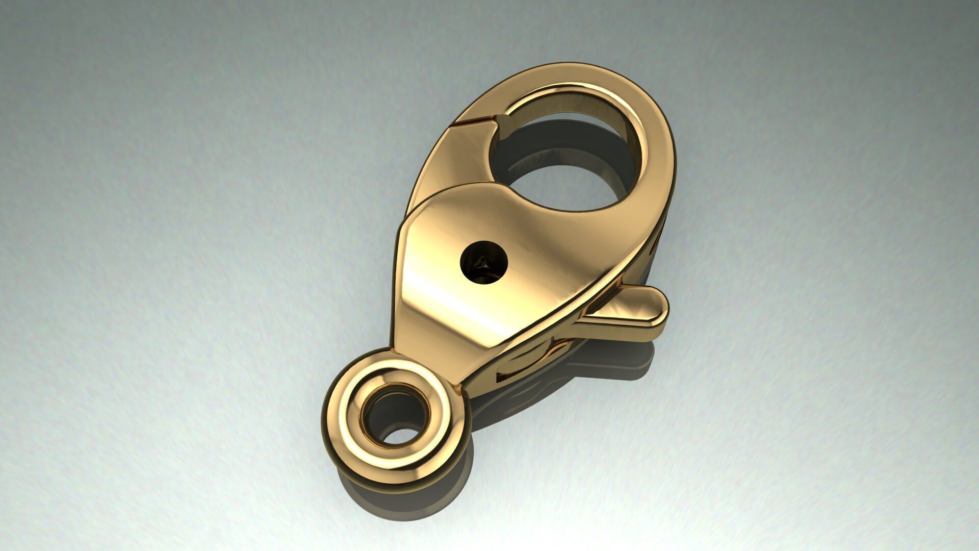 Jewelry Lock Carabiner Clasp Hook 3D print model 3D print model_5