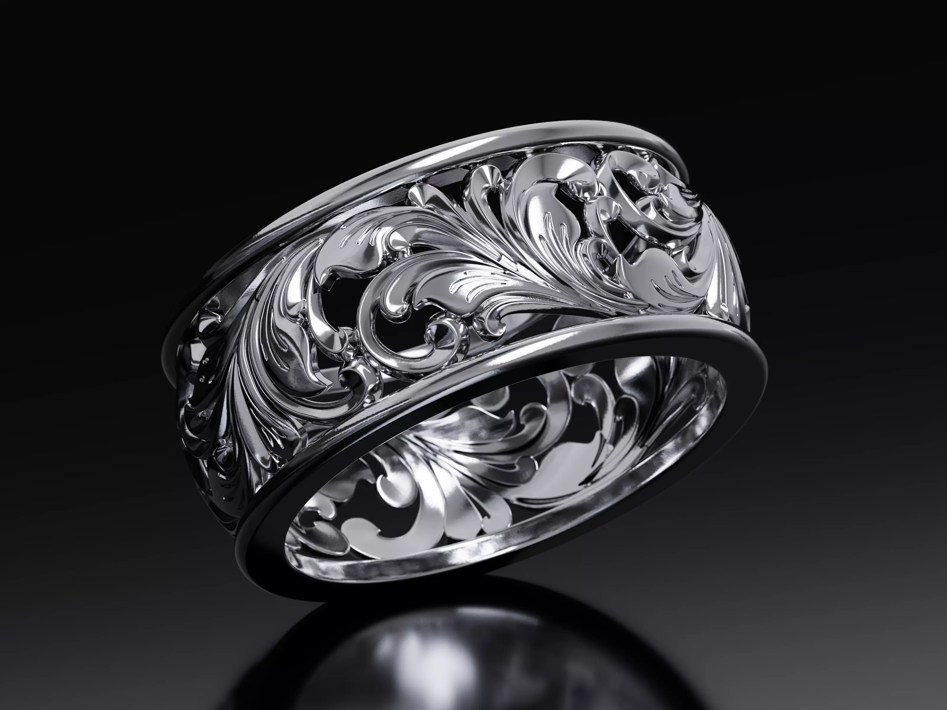 Arabesque Grace Ring 3D print model_6