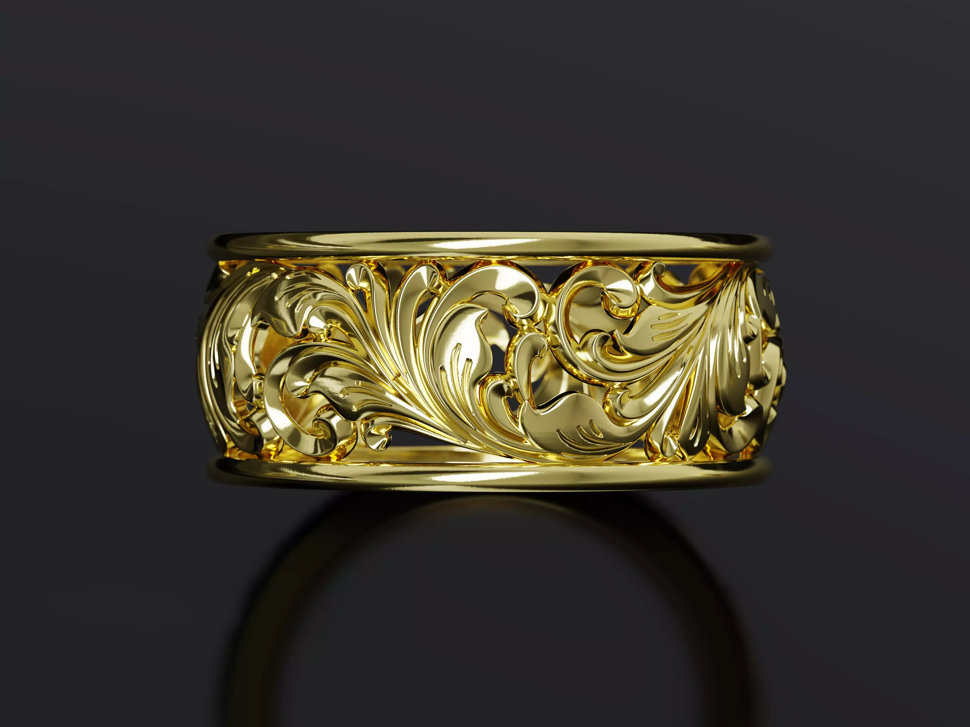 Arabesque Grace Ring 3D print model_1