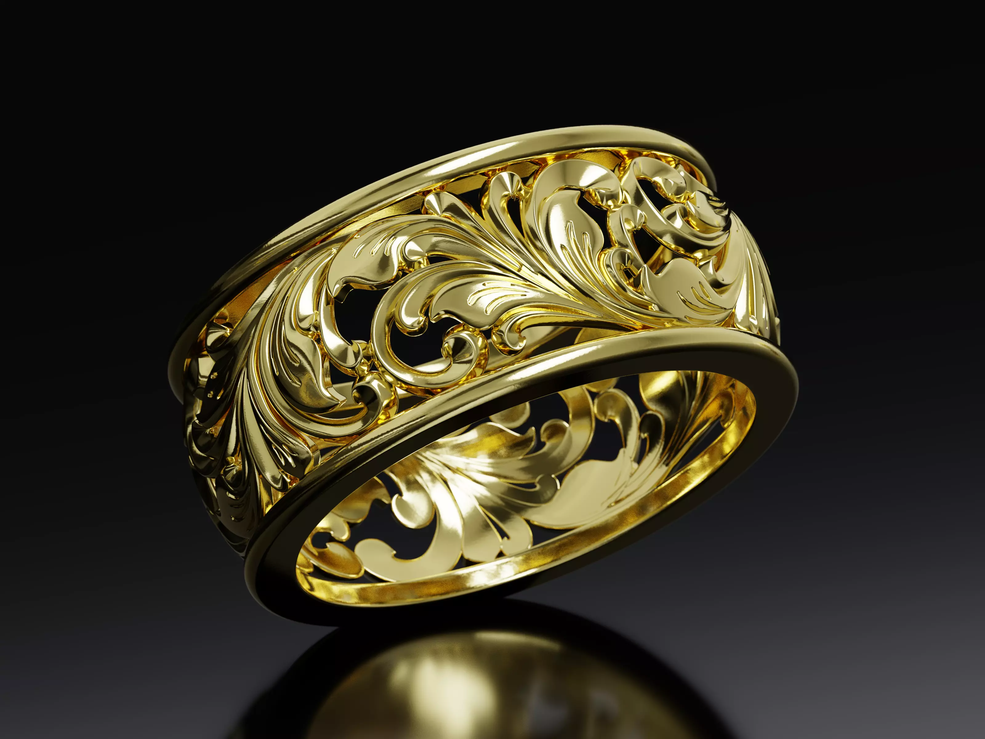 Arabesque Grace Ring 3D print model_3