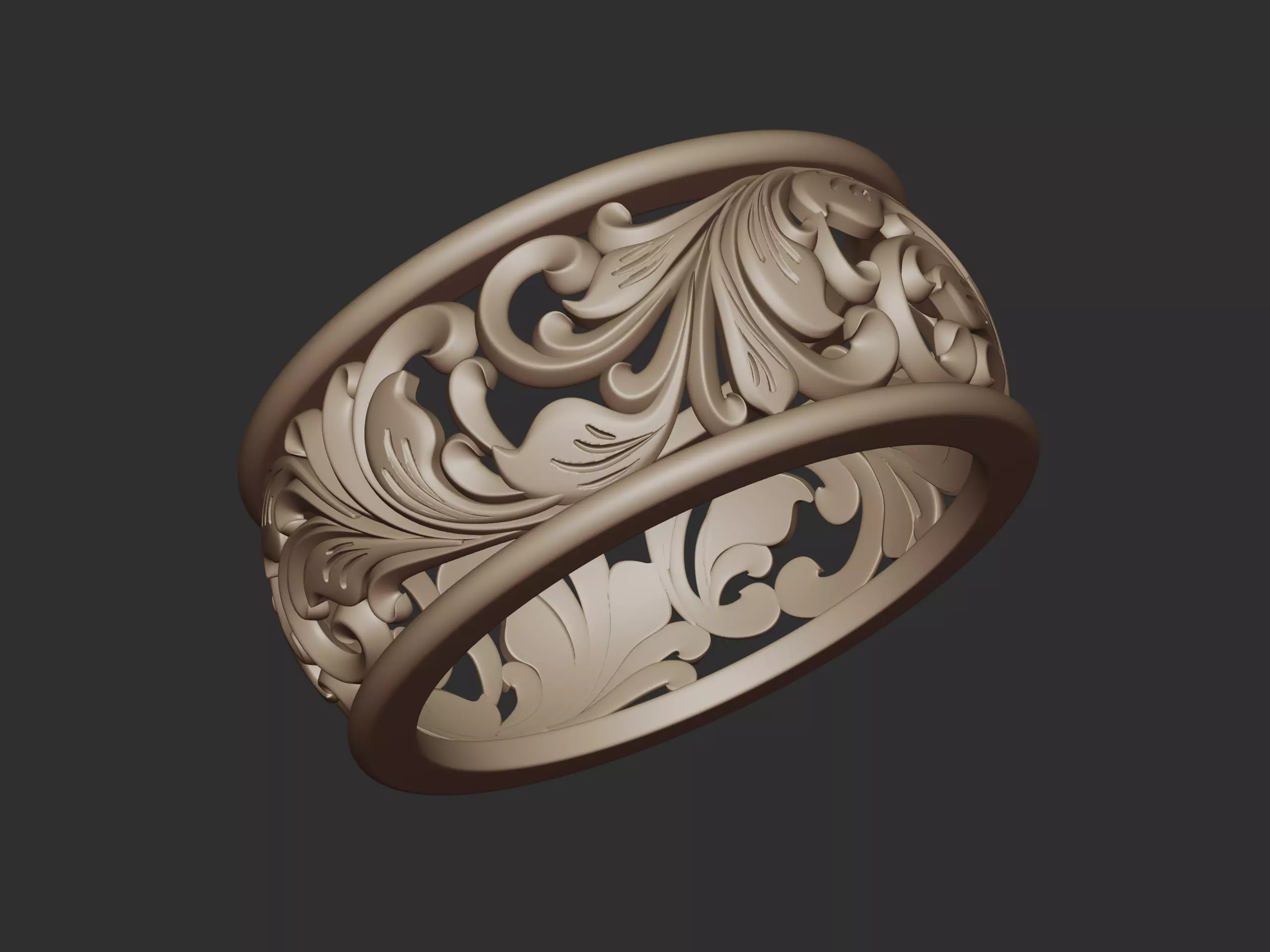 Arabesque Grace Ring 3D print model_9