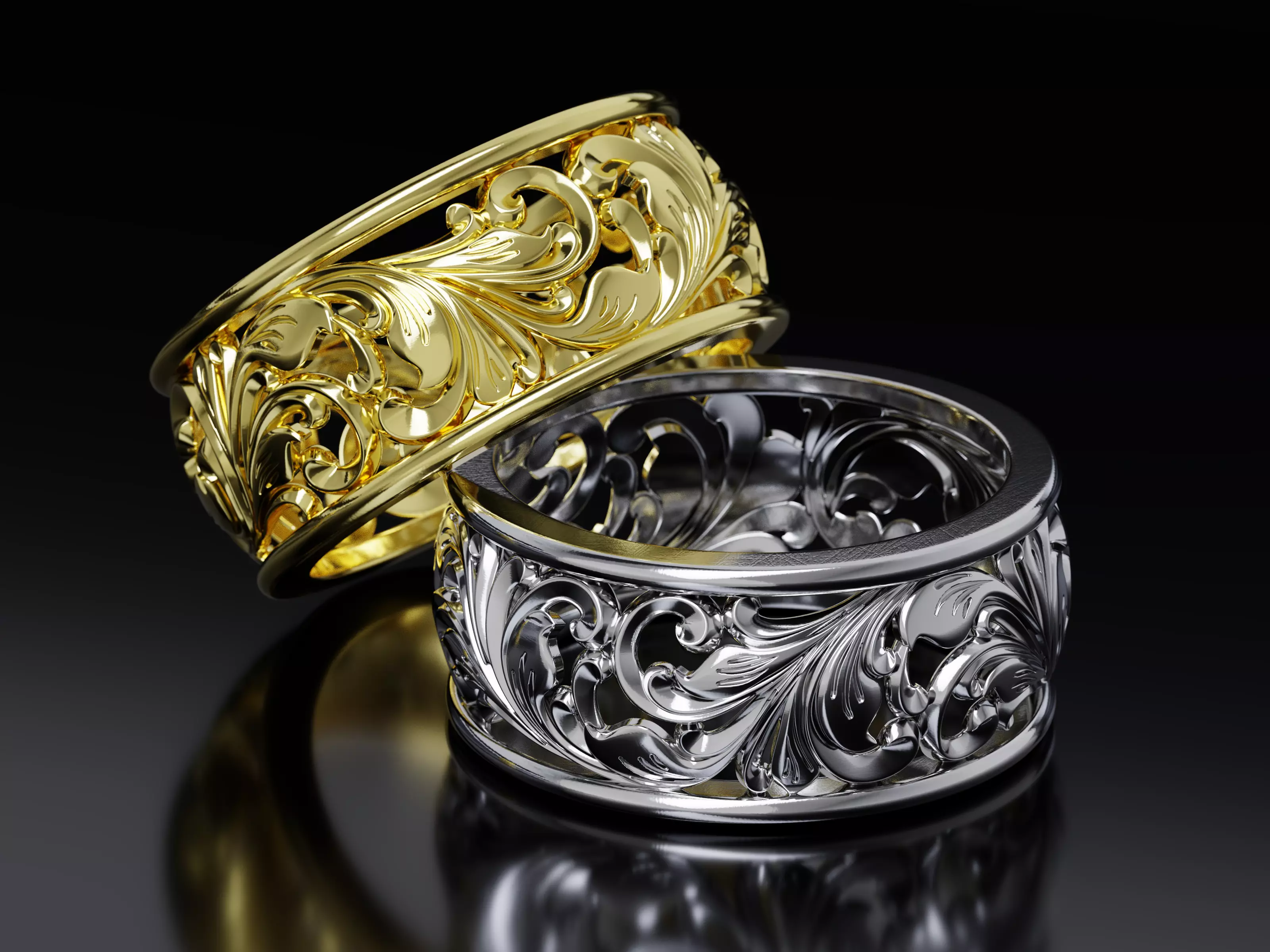 Arabesque Grace Ring 3D print model_0