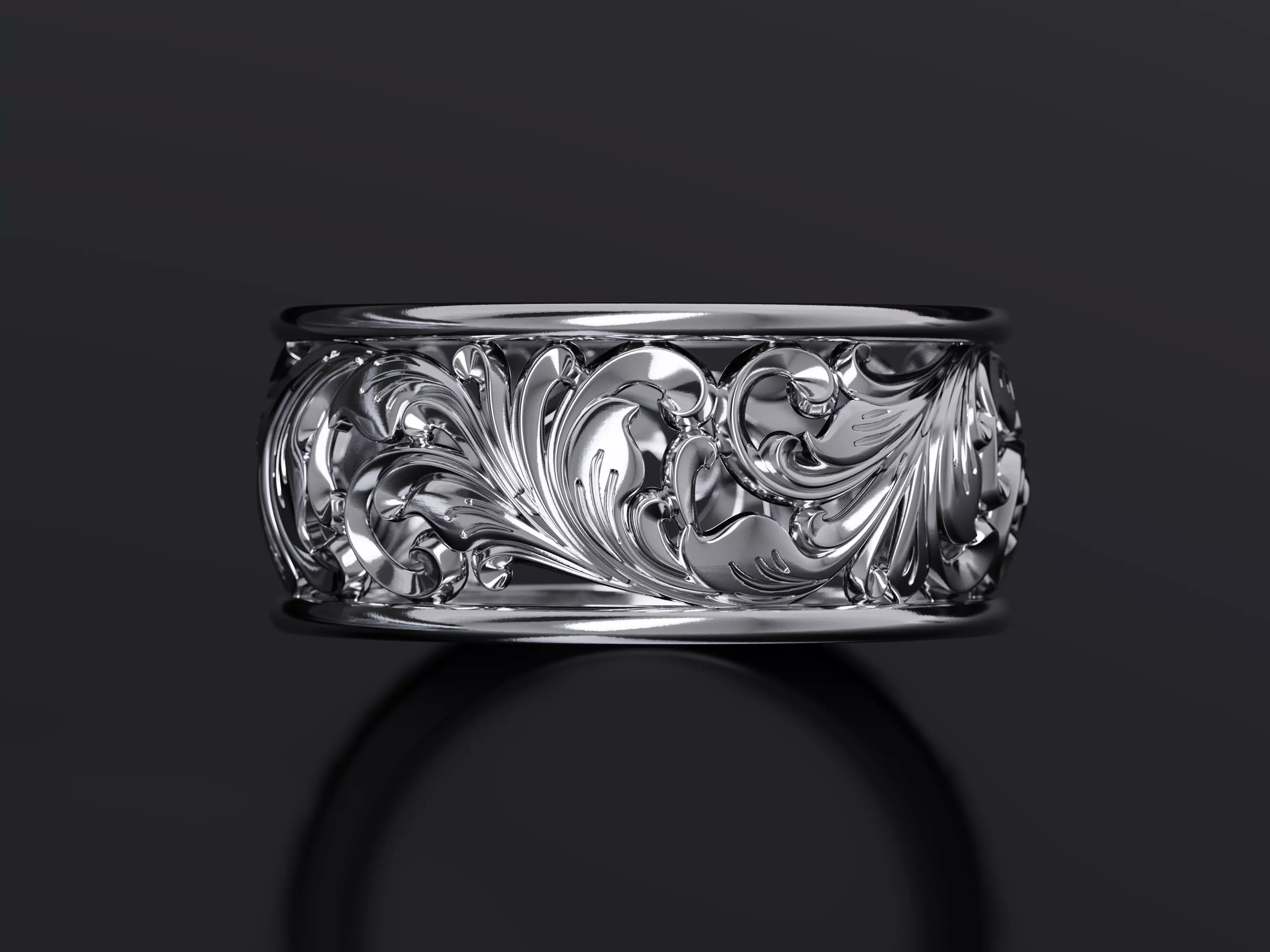 Arabesque Grace Ring 3D print model_4