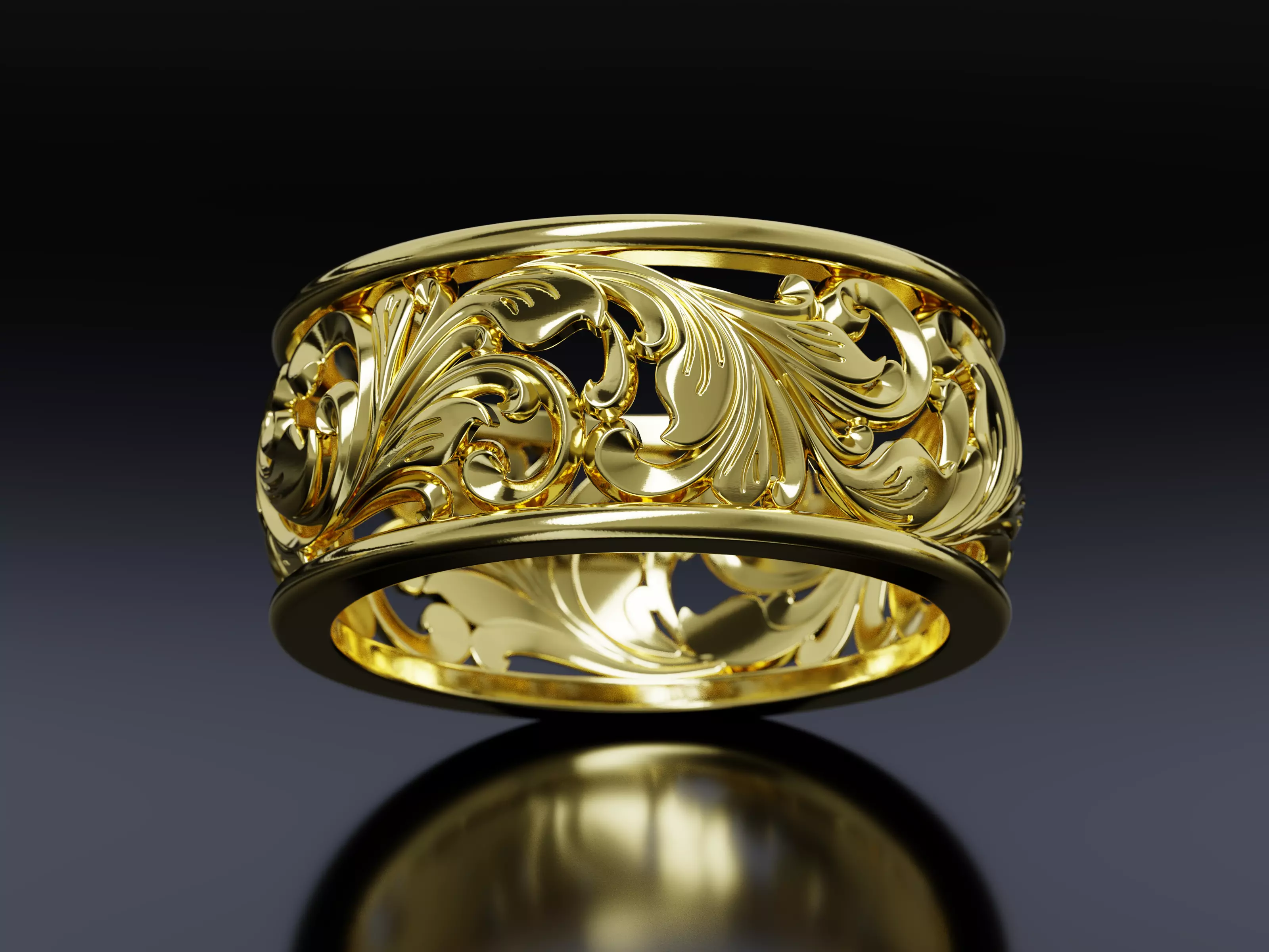 Arabesque Grace Ring 3D print model_2