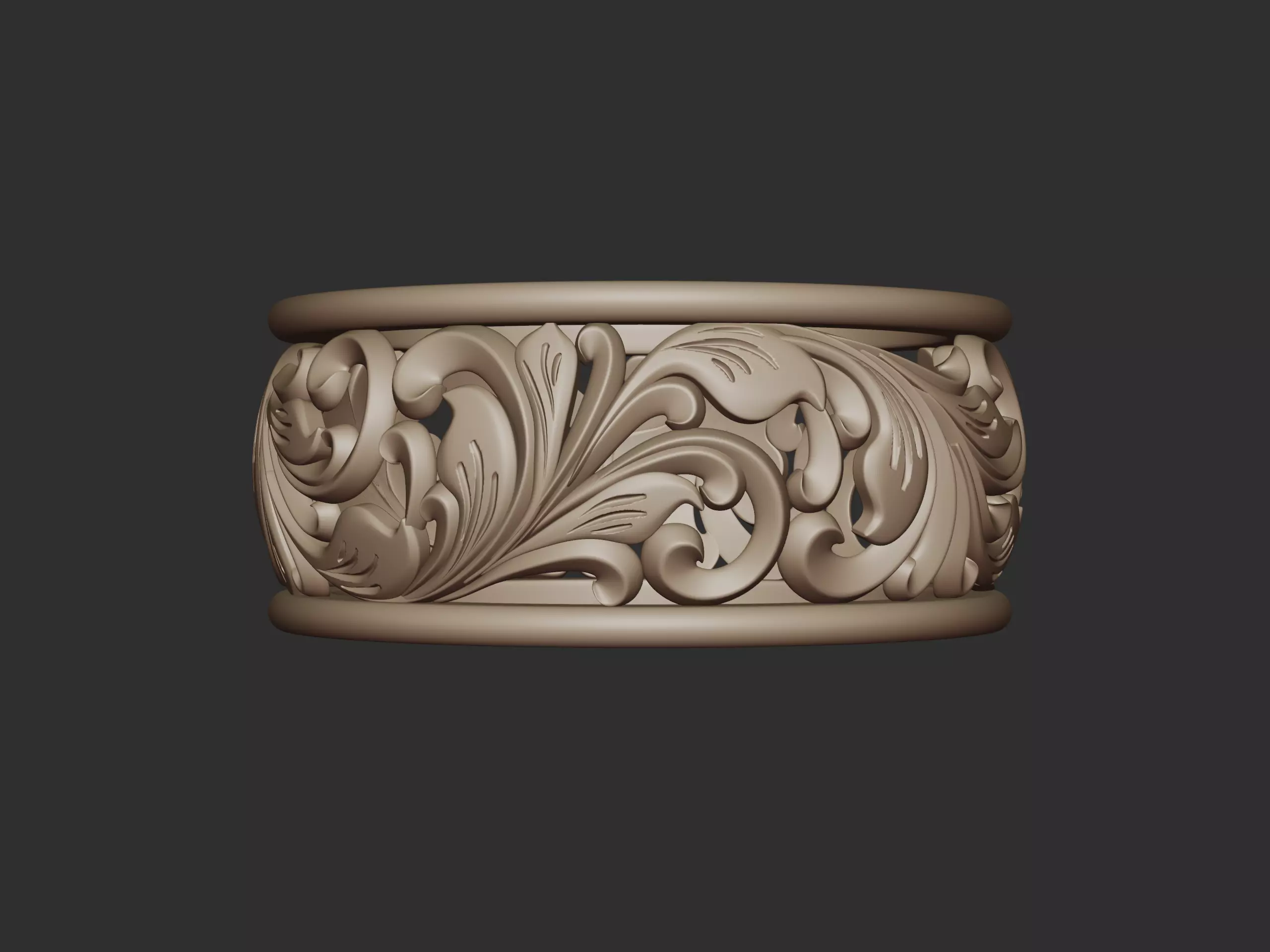 Arabesque Grace Ring 3D print model_7