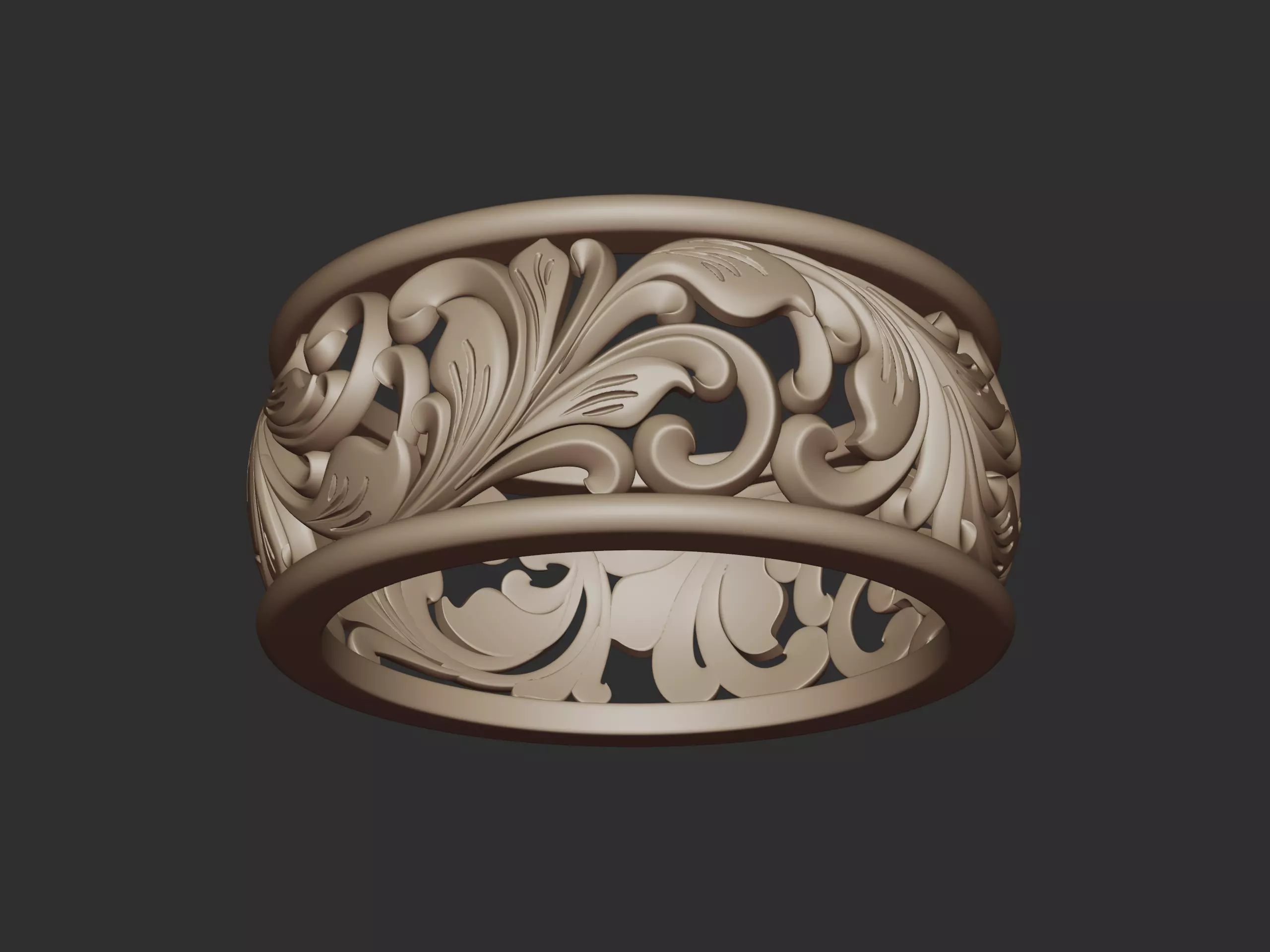 Arabesque Grace Ring 3D print model_8