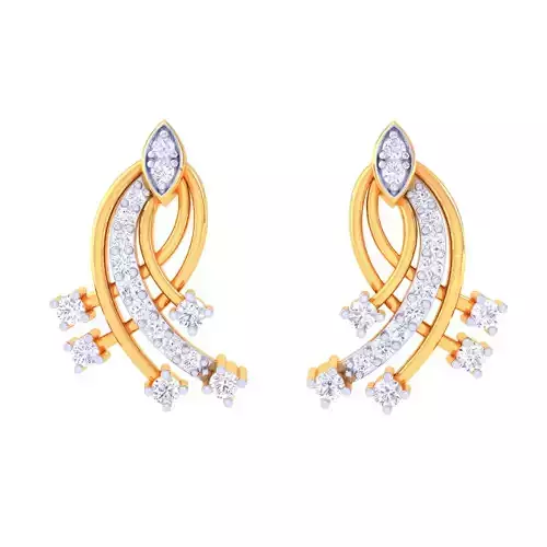 Printable 3D Jewelry design of Earrings with diamonds