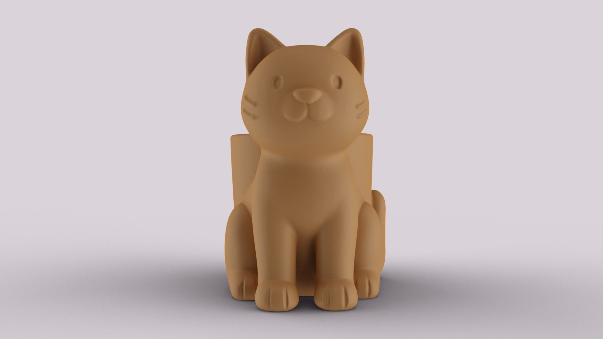Cute Cat Pen Holder - Planter 3D print model_4