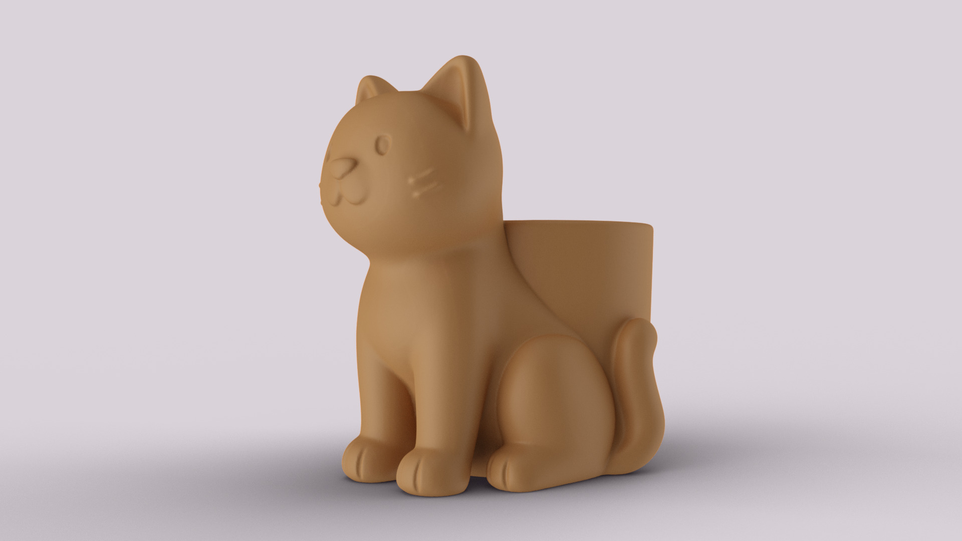 Cute Cat Pen Holder - Planter 3D print model_2