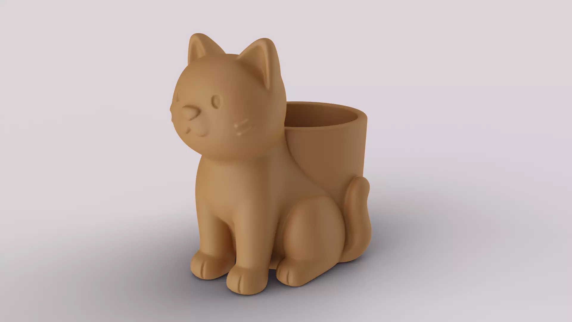 Cute Cat Pen Holder - Planter 3D print model_0