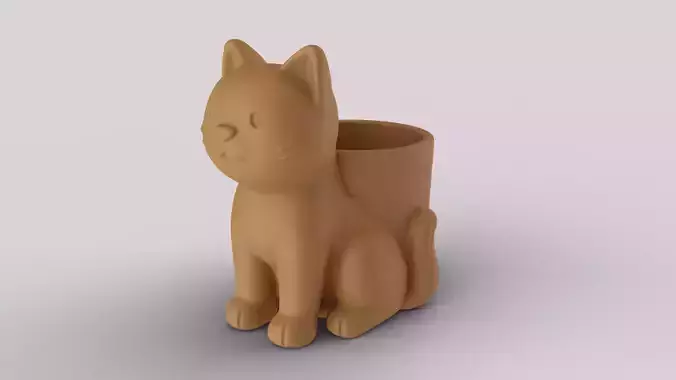Cute Cat Pen Holder - Planter