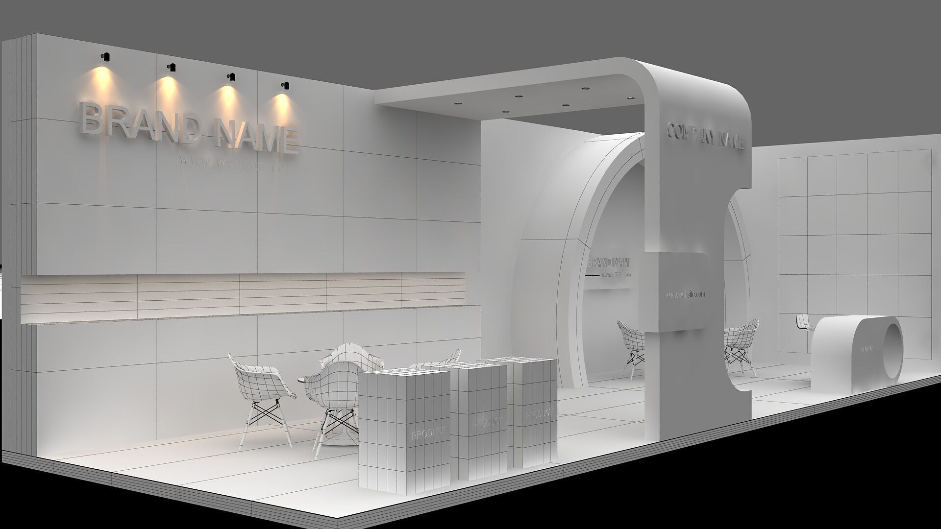 Exhibition booth 3d Model 3D model_6