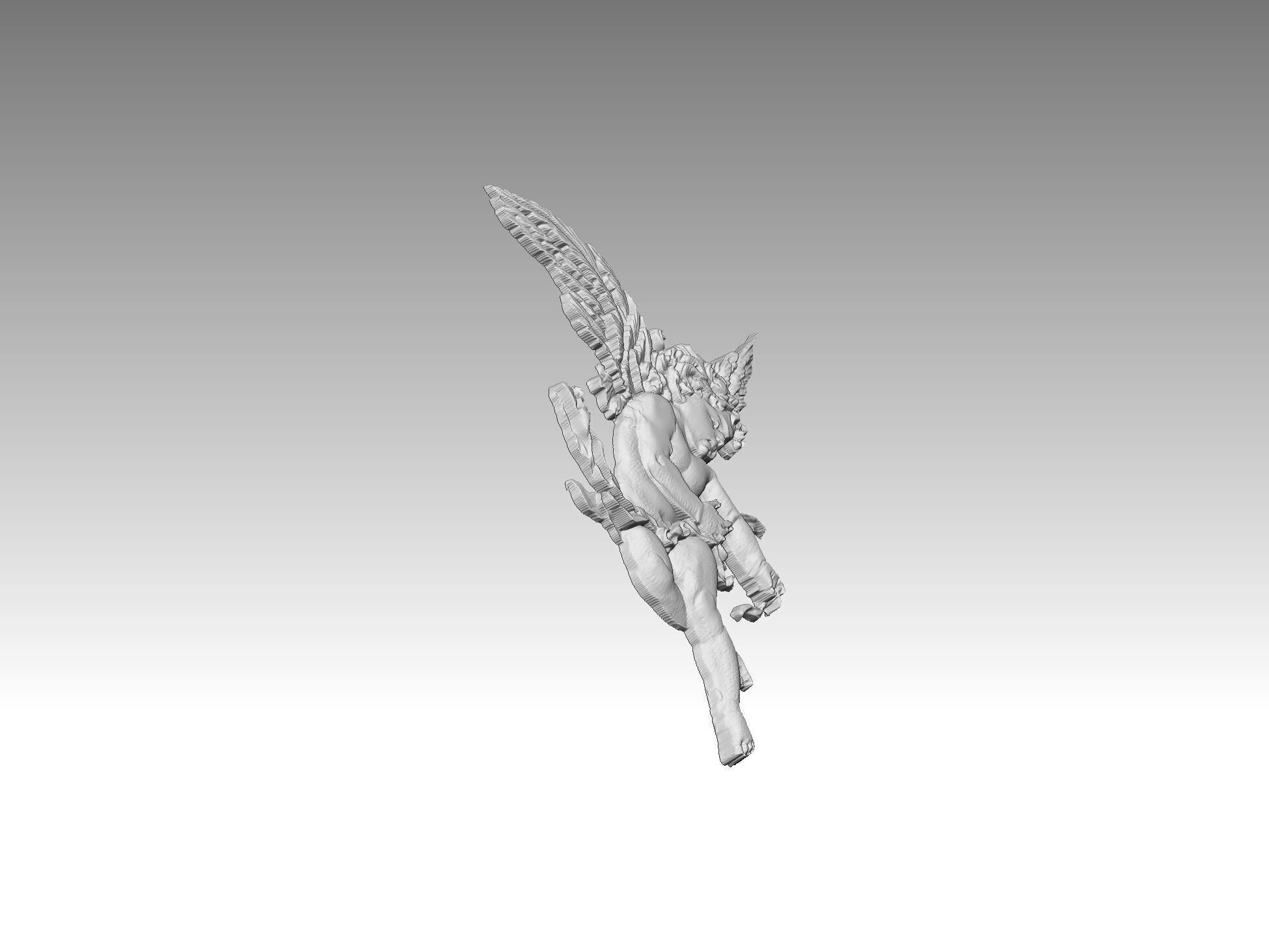 angel man relief 3D print model_4