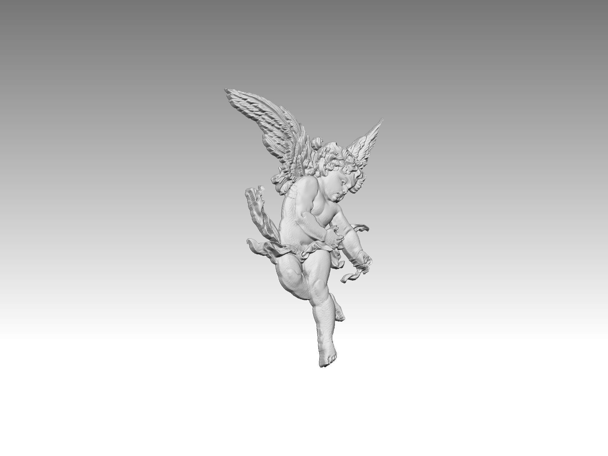 angel man relief 3D print model_3