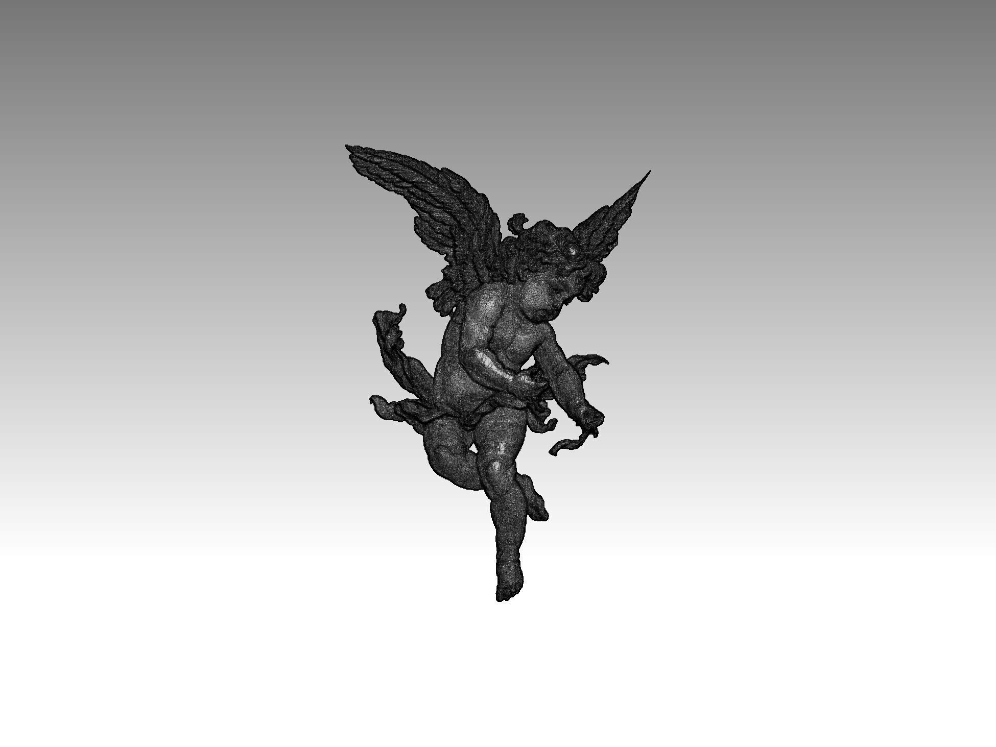 angel man relief 3D print model_5