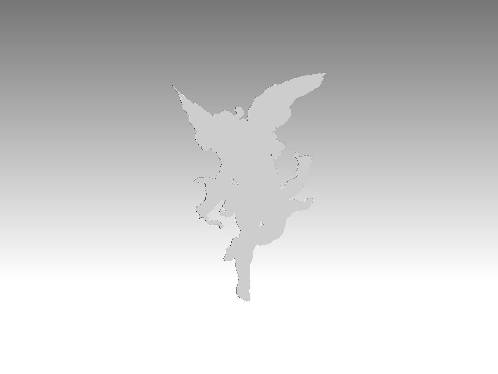 angel man relief 3D print model_2