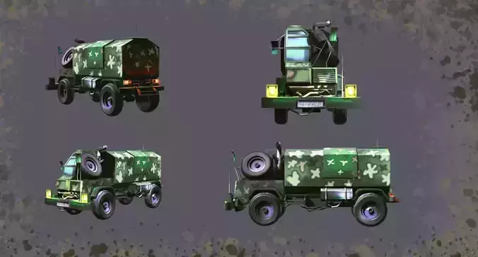 Realistic Navy Truck 3D Model