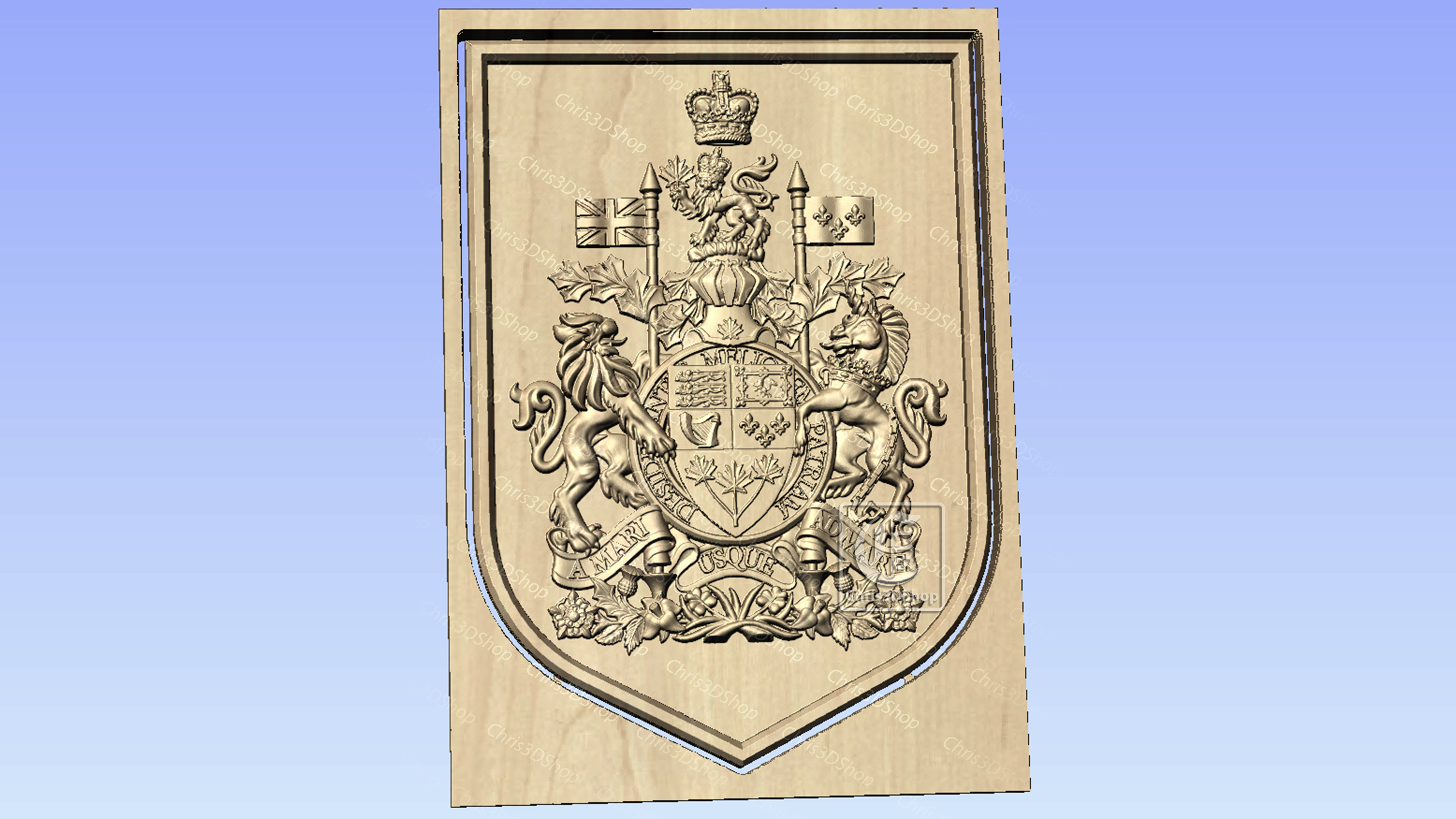 Coat of arms of Canada - Digital model for CNC in STL format 3D model_6