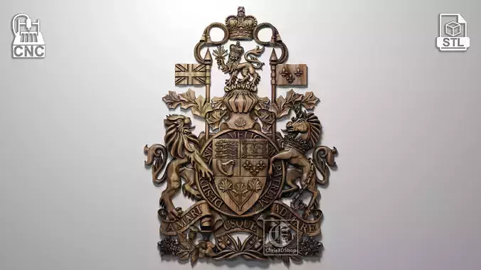 Coat of arms of Canada - Digital model for CNC in STL format  3D model