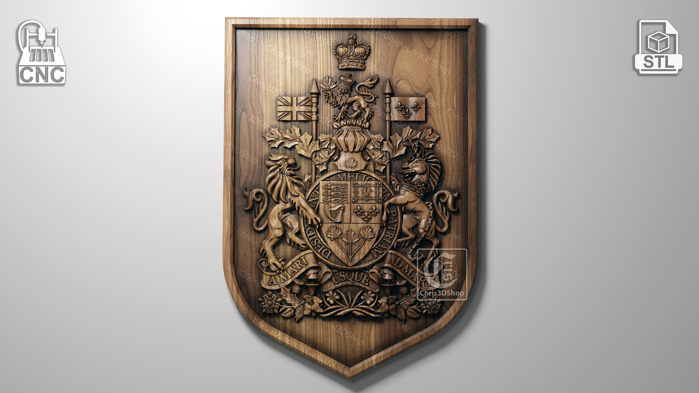 Coat of arms of Canada - Digital model for CNC in STL format 3D model_1